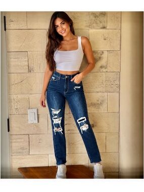 American Eagle Dark Blue Stretch Denim Jeans Size 4 Reg
